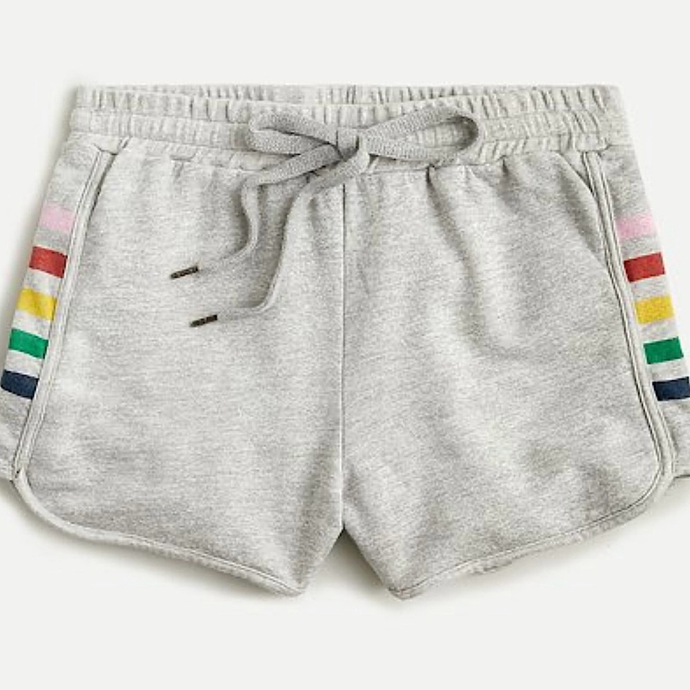 Sundry Rainbow Racing Stripe Gray Drawstring Shorts - Size 1 or Small